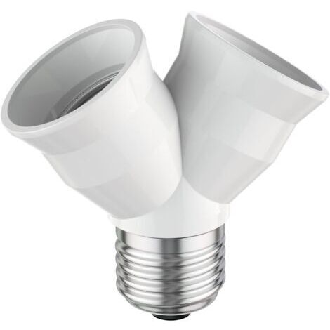 E27，adaptateur splitter double, blanc