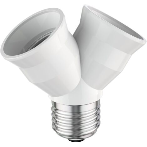 E27，adaptateur splitter double, blanc