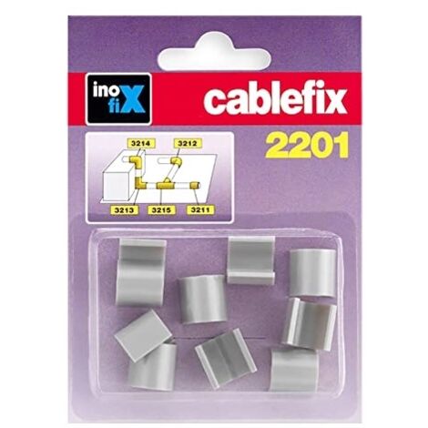E3/66746 Gerade Links für Metallic Grey CableFix (Blister 10 Unid) INOFIX 2201