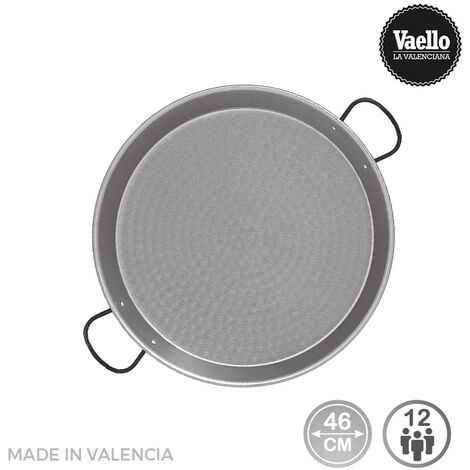 Traditionelle Paella-Pfanne aus poliertem Stahl ø46cm (12 Personen). vaello