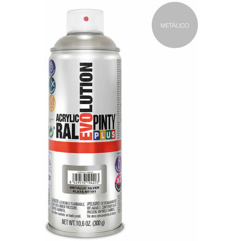 EDM Pintura en spray pintyplus evolution metalizada 520cc plata mt191 8429576194203 95775 PINTY PLUS