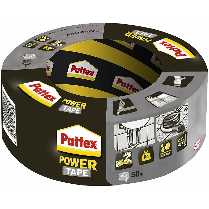 Image of Pattex Power Tape, Nastro Telato Americano, Nastro Isolante Extra Forte per Carichi Pesanti, Per Tutti i Materiali, Impermeabile, Universale, Per