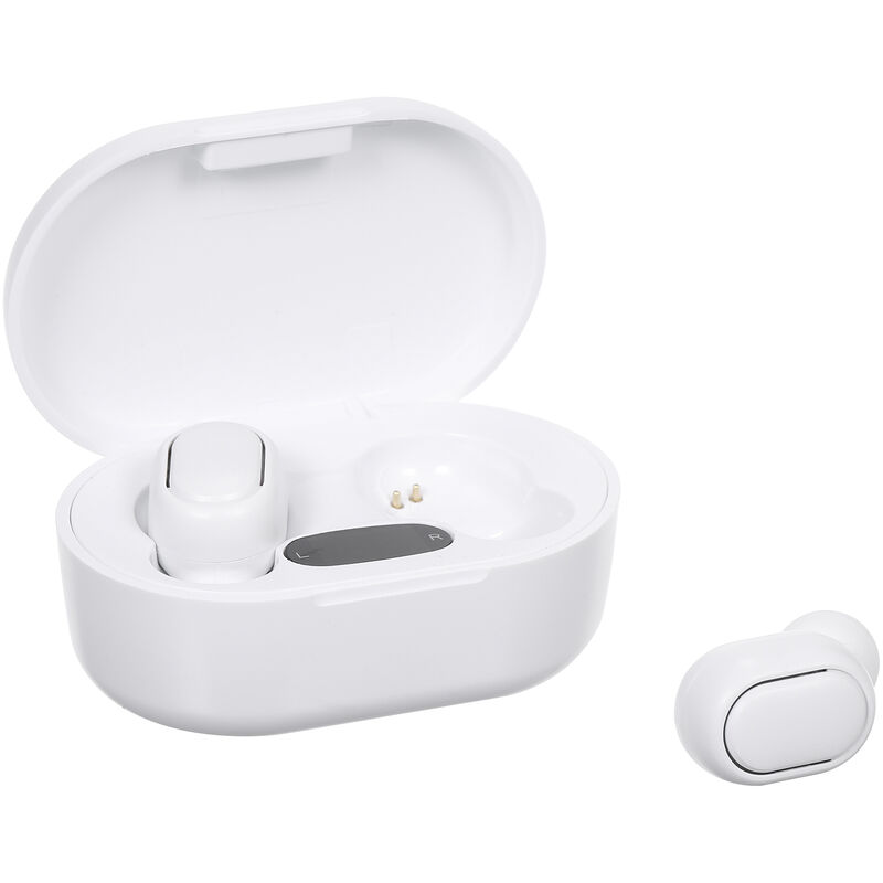 

E7S BT5.0 Auriculares inalambricos Emparejamiento automatico Sonido de alta fidelidad IPX7 Impermeable 300mAh Caja de carga Pantalla de energia,