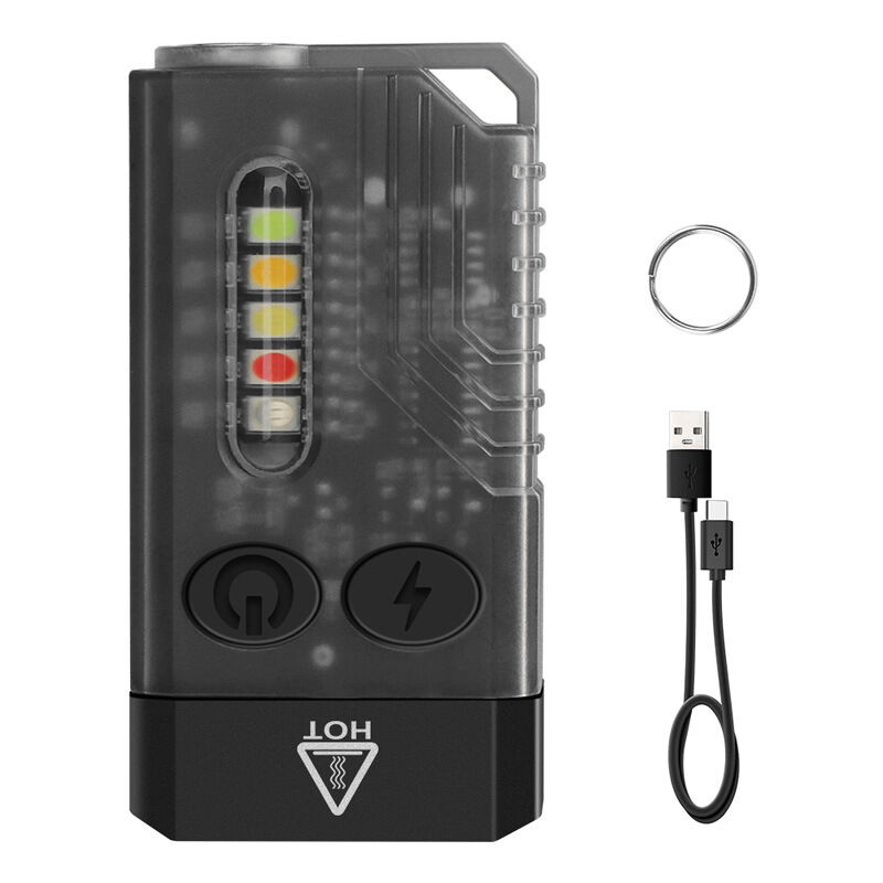 E9 Mini Lampe Torche LED Puissante 1000 Lumens avec Lumière UV 365nm et Lumière Colorée, 12 Modes Petite Lampe De Poche Rechargeable De Porte Clé,