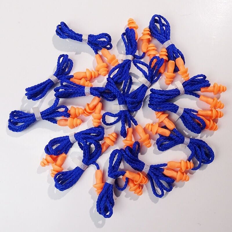 Earplugs for Sleeping, 20 Pairs Anti-Noise Earplugs, Earplugs for Sleeping, Reusable, Waterproof, Line Length 63 cm