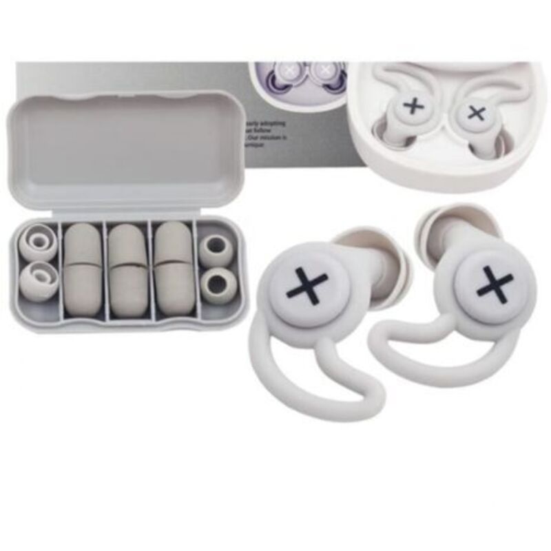 Earplugs, gray, reusable and washable silicone earplugs, for sleeping, reducing noise and protecting ears
