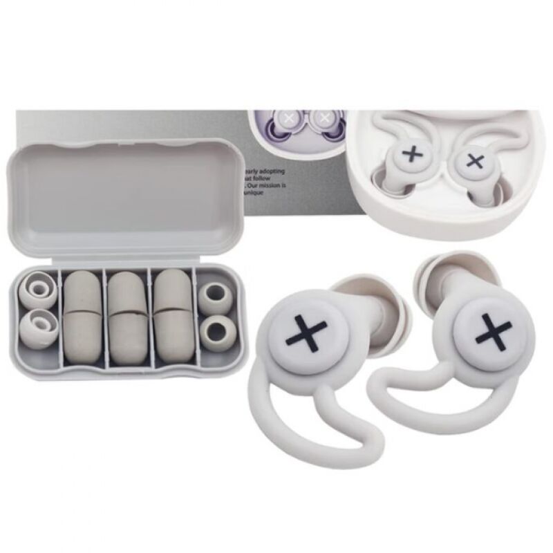 Linghhang - Earplugs, Grey, Reusable and Washable Silicone Earplugs for Sleeping, Noise Reduction and Ear Protection