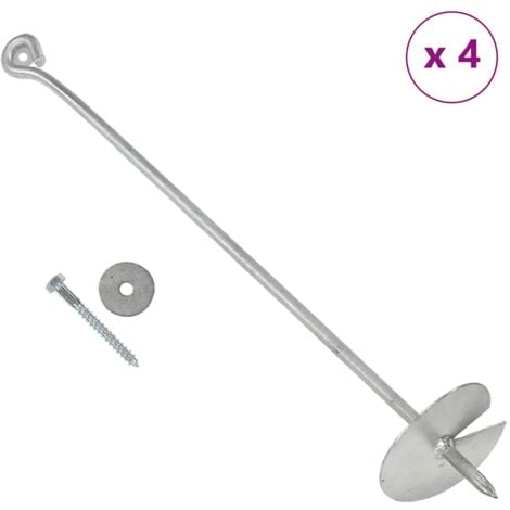 Earth Anchors 4 pcs 10x60 cm Galvanised Metal vidaXL