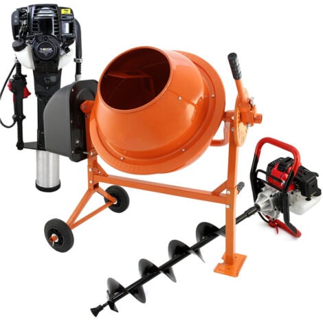 Earth Auger, Cement Mixer & 2 Stroke Post Driver Petrol Electric