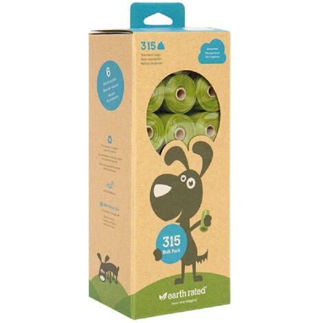 Earth Rated sacs déjections canines vert extra épais 315 pcs