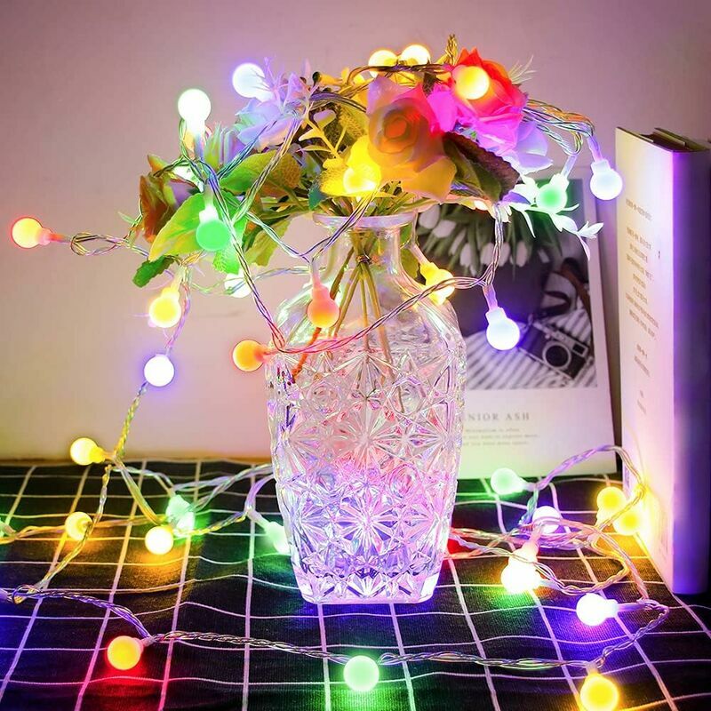 Earth string lights power supply, 10M 100 led color outdoor fairy light plug-in, waterproof Christmas lights, 8 modes, used for Christmas tree,