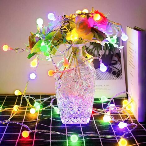 Earth string lights power supply,  10M 100 LED color outdoor fairy light plug-in, waterproof Christmas lights, 8 modes, used for Christmas tree, party, wedding, terrace, indoor decoration