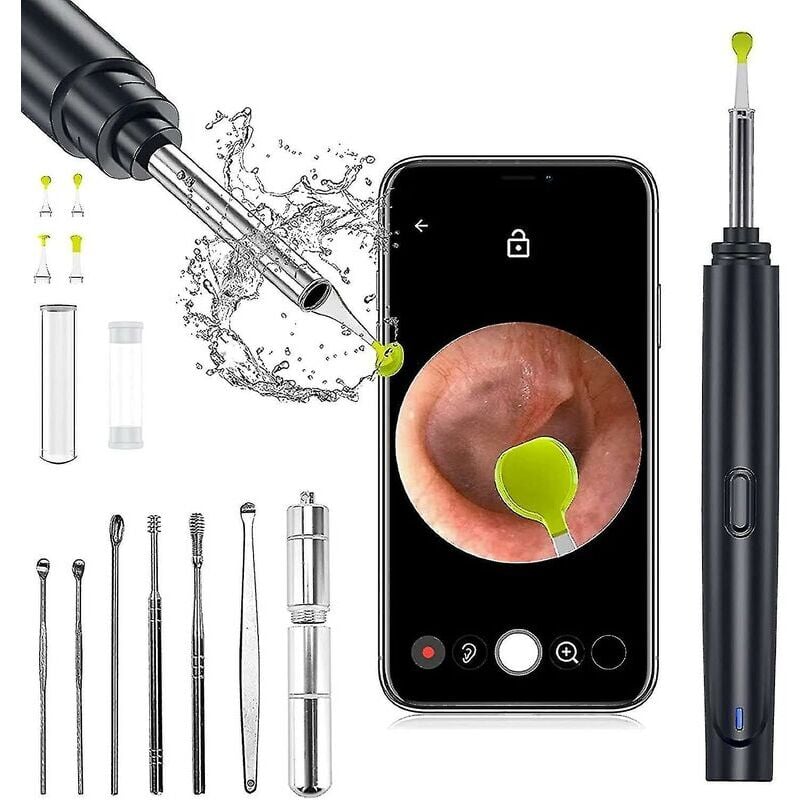 Earwax Removal, Ear Cleaner With Camera, 4 Ear Spoons, Led Light, Wireless Otoscope With Ear Cleaning Tool, Children's And Adult Earwax Removal Kit