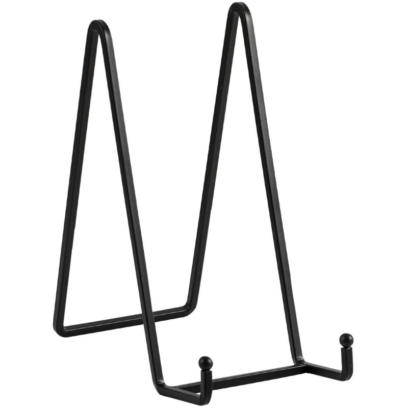 Chevalet porte-assiettes – Support décoratif en métal noir – Présentoir pour photos, plaques, livres de cuisine, cartes postales, CD ou œuvres d'art