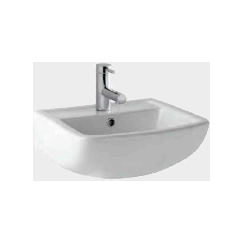 Andelle Wall Hung Basin - 430mm Wide - 1 Tap Hole - White - 24.0010 - White - Eastbrook