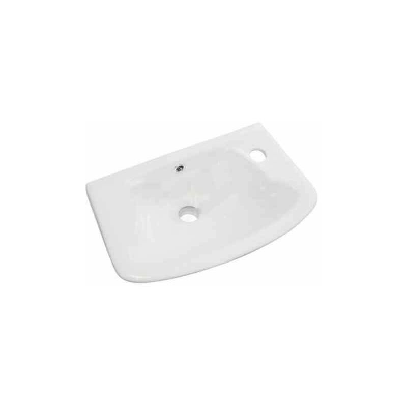 Courchevel Wall Hung Cloakroom Basin - 450mm Wide - 1 Tap Hole - White - 75.0009 - White - Eastbrook