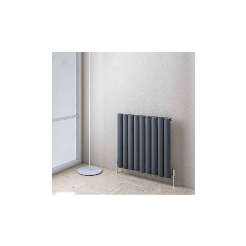 Eastbrook - Kelmscott Horizontal Aluminium Radiator 600mm x 1045mm - Matt Anthracite - Electric Only Thermostatic