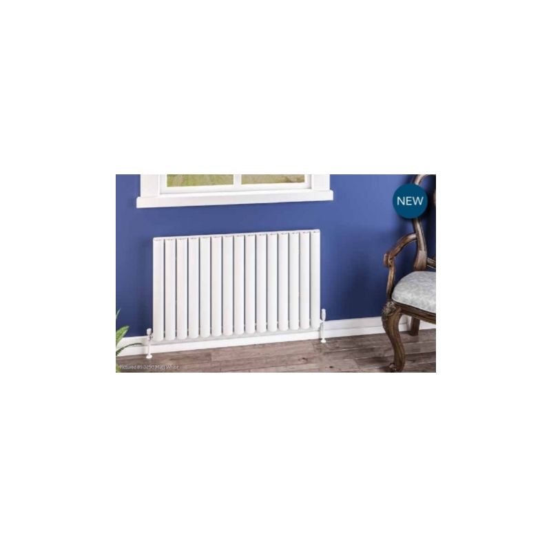 Eastbrook - Kelmscott Horizontal Aluminium Radiator 600mm x 1185mm - Matt White - Electric Only Standrad