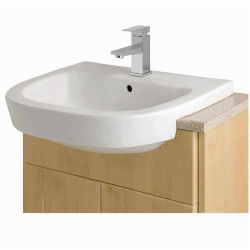 Eastbrook Metro Semi Recessed Basin - 520mm Wide - 1 Tap Hole - White - 56.0064 - White