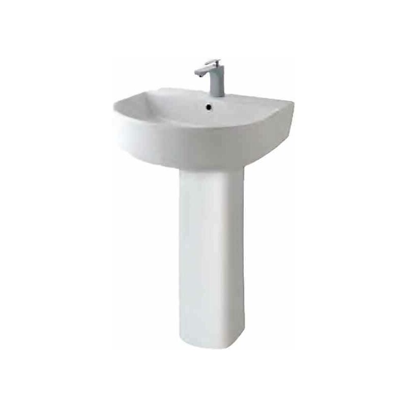 Metro Slim Rim Wall Hung Basin - 555mm Wide - 1 Tap Hole - White - 26.0095 - White - Eastbrook