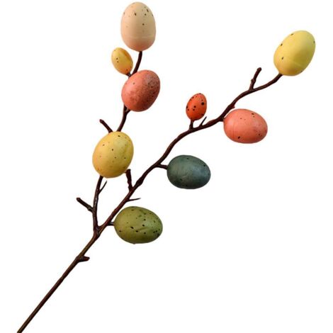Easter Egg Tree Decorations Colorful Easter Egg Ornaments Easter Egg Branch Flower Picks for Vase Lawn Flower Pot Decoration
