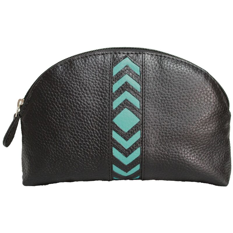 Eastern Counties Leather Womens/Ladies Becky Chevron Detail Make Up Bag (One size) (Turquoise) - Turquoise