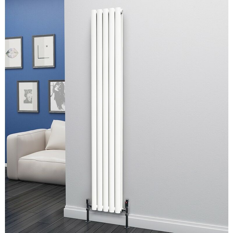 Eastgate - Eclipse Steel White Vertical Designer Radiator 1800mm x 290mm Double Panel - Central Heating