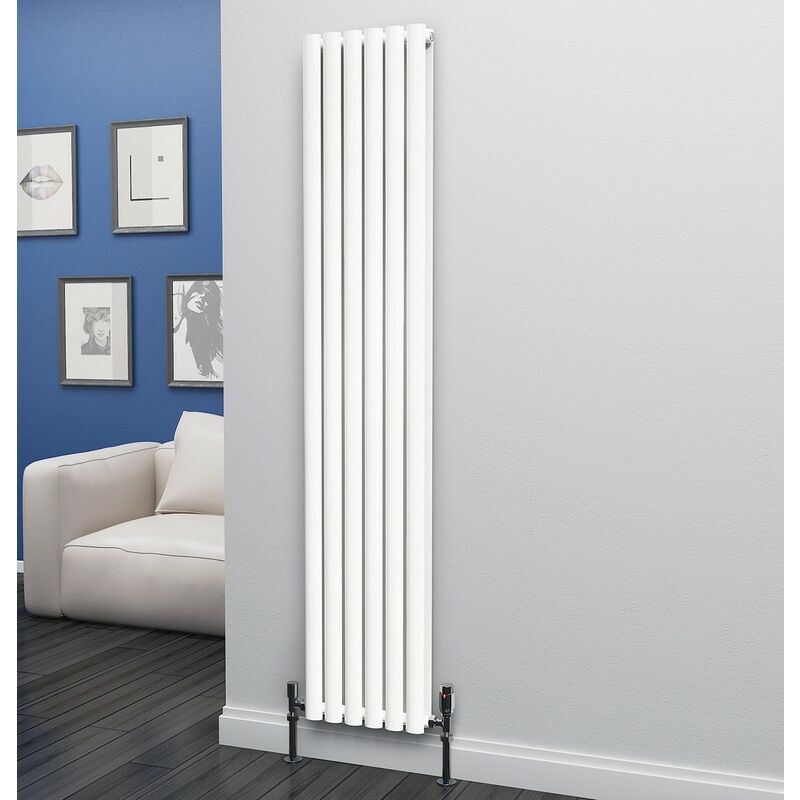Eastgate - Eclipse Steel White Vertical Designer Radiator 1800mm x 348mm Double Panel - Central Heating