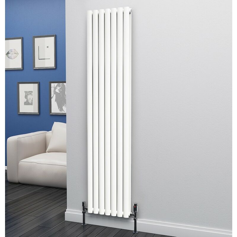 Eastgate - Eclipse Steel White Vertical Designer Radiator 1800mm x 406mm Double Panel - Central Heating