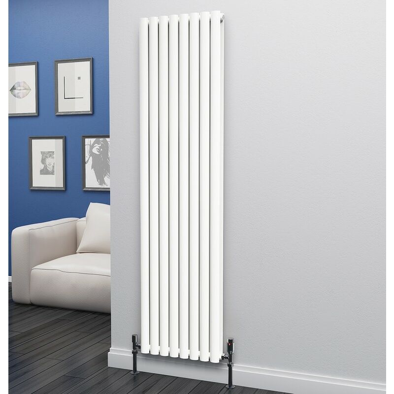 Eastgate - Eclipse Steel White Vertical Designer Radiator 1800mm x 464mm Double Panel - Central Heating