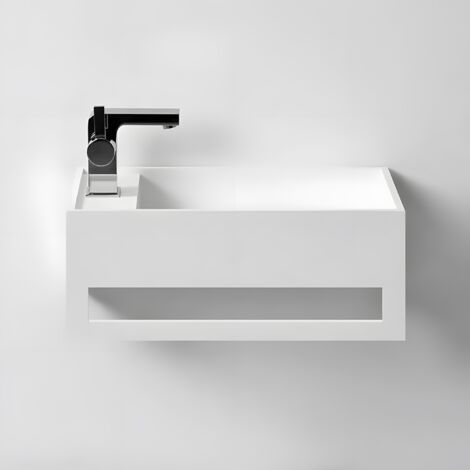 EASY 35 DROITE - Lave-mains suspendu en Solid Surface 35 x 20 x 20(h) cm
