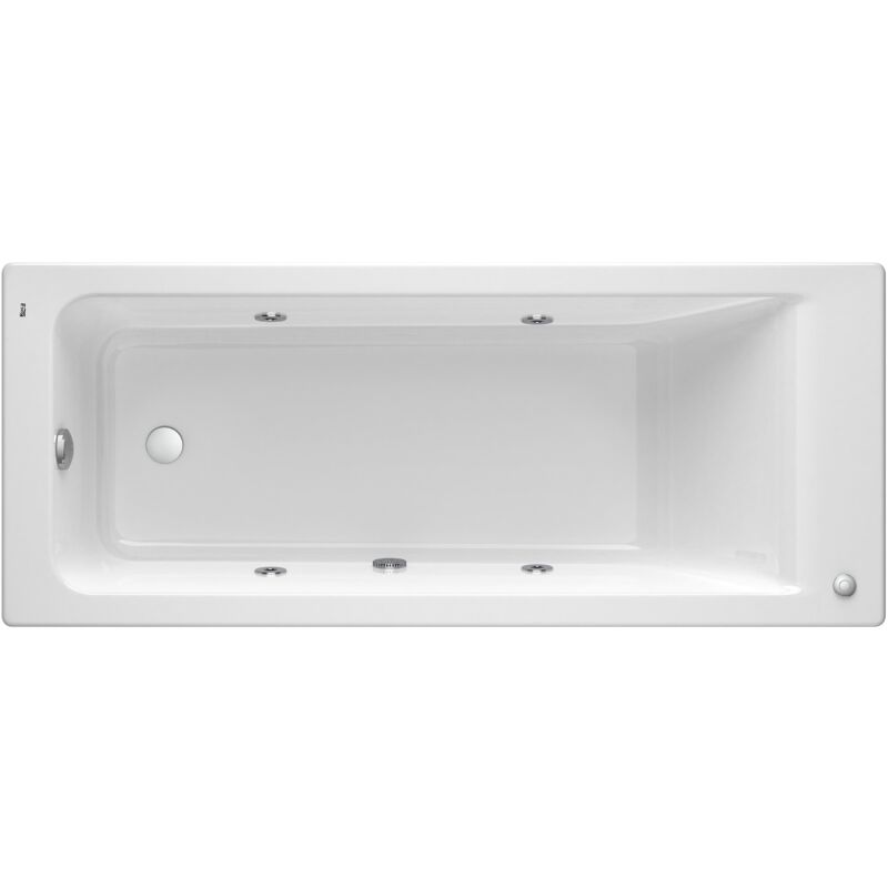 Roca - Baignoire rectangulaire en acrylique avec hydromassage Basic easy Dimensions : 1600x750 mm