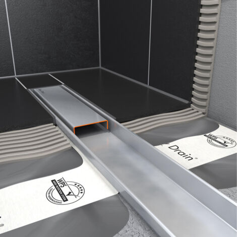 Easy Drain Compact 30 FF zero caniveau de douche plaque simple avec évacuation latérale 6x70cm inox