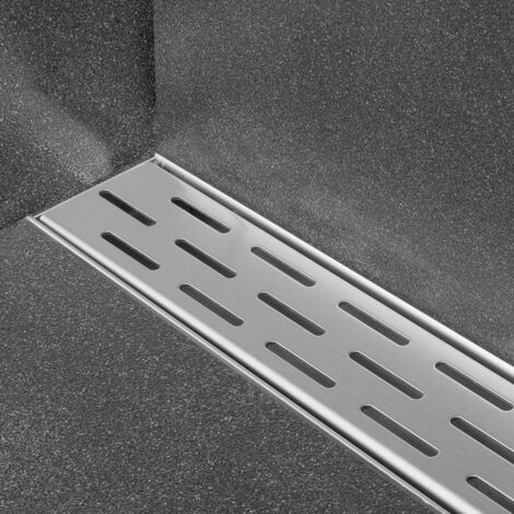 Easy Drain Compact Wall caniveau simple plaque avec évacuation latérale 6x100cm 30mm inox