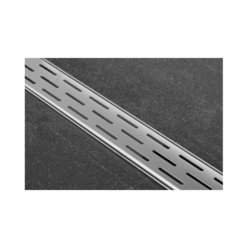 Easy Drain - Compact caniveau simple plaque avec évacuation latérale 6x60cm 30mm inox