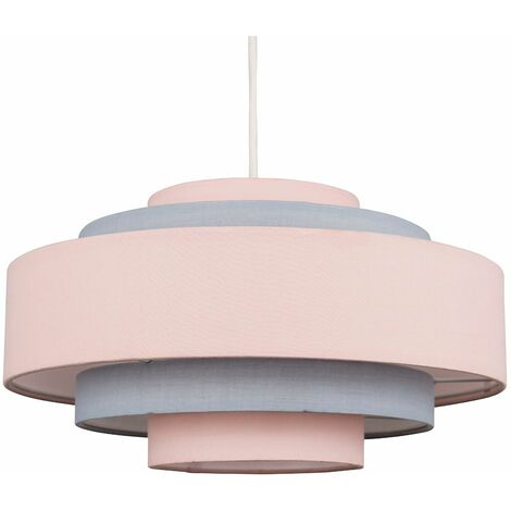 MiniSun - 5 Tier Ceiling Pendant Light Shade in a 3 Tone + 6W LED GLS Bulb - Grey