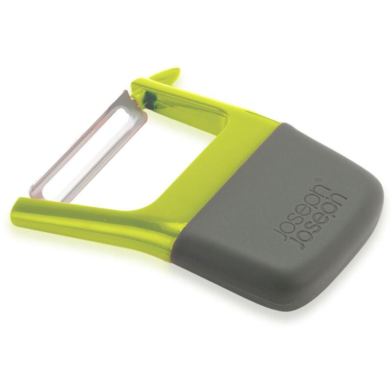Joseph Joseph Easy-grip Duo Peeler Joseph - Edelstahlklinge Mit Kartoffelaugenentferner, Rutschfester Ergonomischer Griff In Grün-grau.