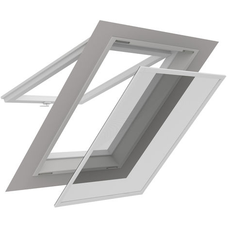 easy life Alumium Dachfenster Fliegengitter 140 x 170 cm weiß easyLINE