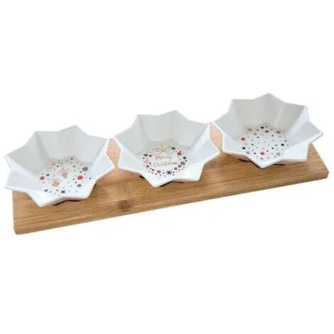 EASY LIFE Set 3 coupelles Étoile + plateau - Merry Christmas