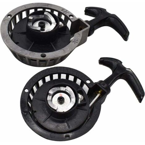 Easy Pull Starter, Tianer 2PCS Mini Alloy Pull Starter Booster Recoil Starter Easy Pull Starter Fits for 2 Stroke 49CC Pocket Bikes Minimoto ATV Quads.