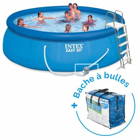 Pack Piscine autoportée Easy Set Intex 4,57 x 1,22 m + Bâche à bulles