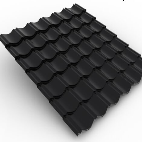 Easy Tile-Tuile de couverture 0.4mm coloris Noir Brillant 9005 0.94x1.21m