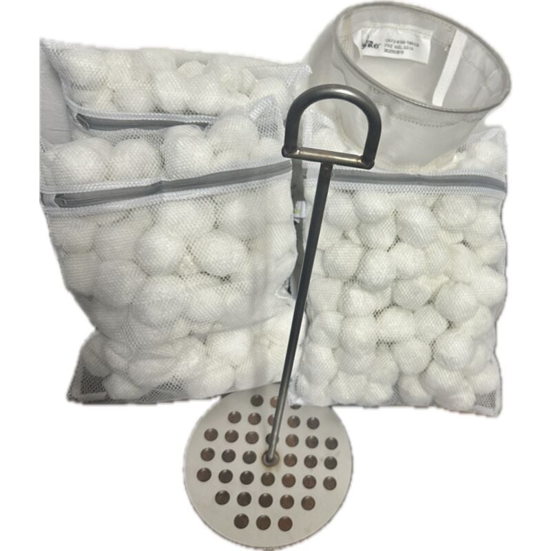 Filtration ecologique easyballes compatible weltico C5 ( 1 disque inox + 2 sacs de balles filtrantes + 1 panier pre filtre )