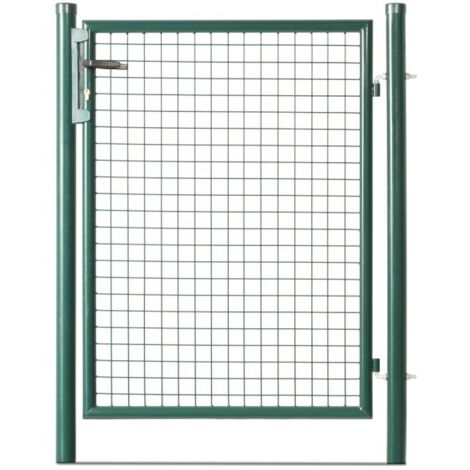 Easycloture – Portillon grillagé en acier galvanisé 50 x 50 – Passage utile 87 cm – Hauteur 1m20 – Ouverture réversible vers la droite – Vert RAL 6005 - H1m20