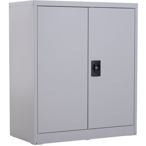 easycomfort armadietto mobile ripiano regolabile chiusura di sicurezza per casa ufficio garage acciaio 80x40x92.5cm grigio