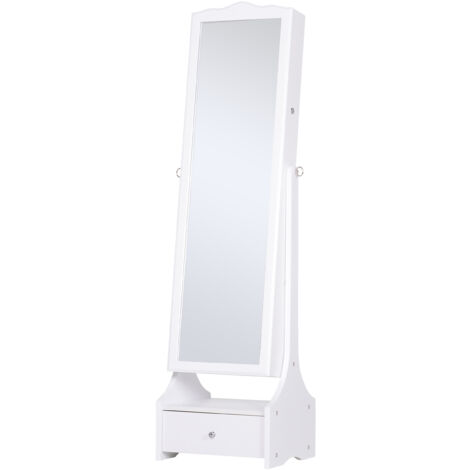 easycomfort armadio portagioie specchiera con luci a led bianco 45x36x150cm