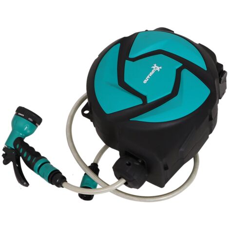 easycomfort avvolgitubo da giardino automatico fissaggio a parete orientabile con tubo da 10m, 28 x 14 x 34cm