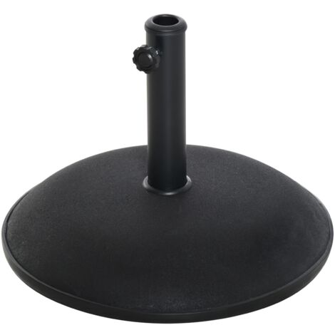 easycomfort base per ombrellone da giardino in cemento con palo di ø35mm, ø38mm, ø48mm, nero ø49x37 cm
