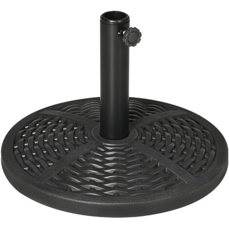 Easycomfort Base per Ombrellone da Giardino Rotonda Effetto Rattan Ø45cm Peso da 9.5kg, Nero