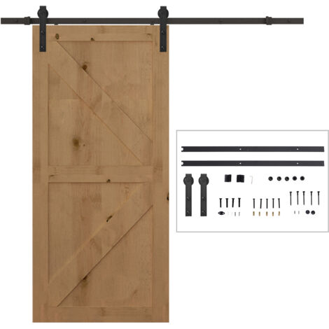 easycomfort binario per porta scorrevole kit accessori con binario e rulli tappi in stile rustico portata 90kg acciaio al carbone nero